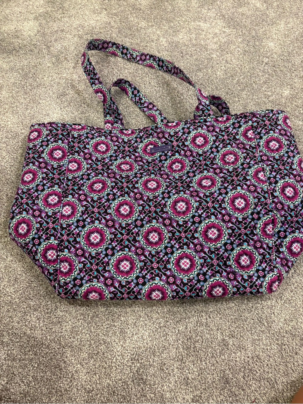 Vera Bradley Quilted Floral Medallion Tote Bag in Purple